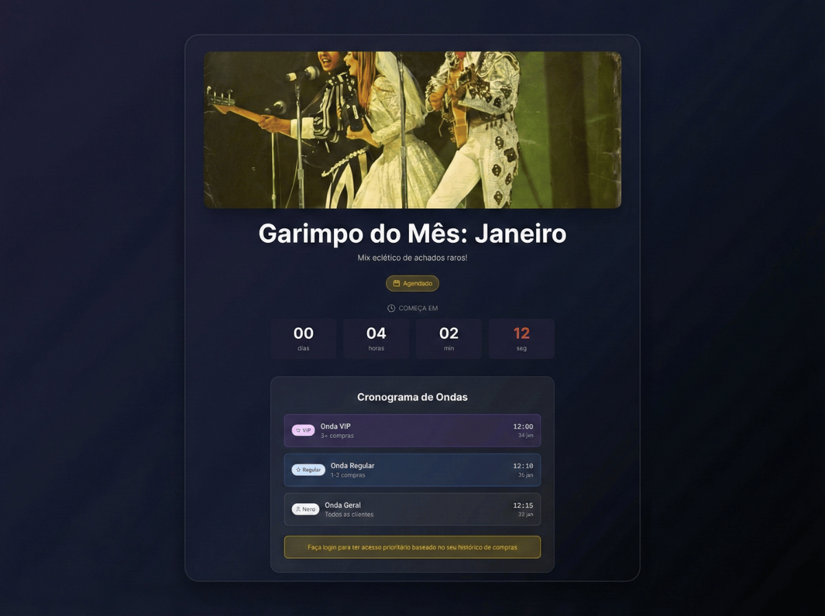 Vinil Flow Dashboard - Sistema de gestão de drops de vinil
